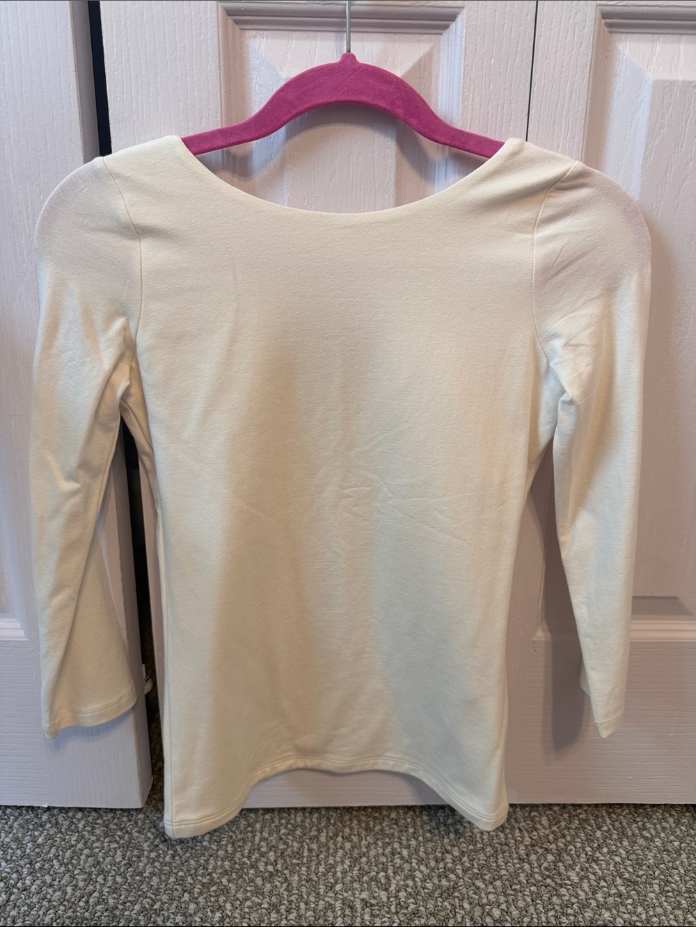 Abercrombie & Fitch Cream Long Sleeve Scoop Neck Top